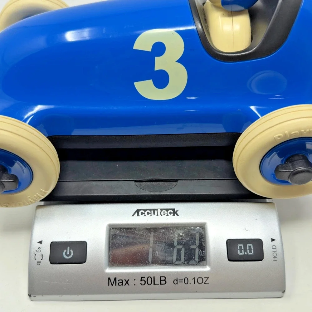 Playforever Blue Race Car Toy No. 3 with Driver Made in UK EUC